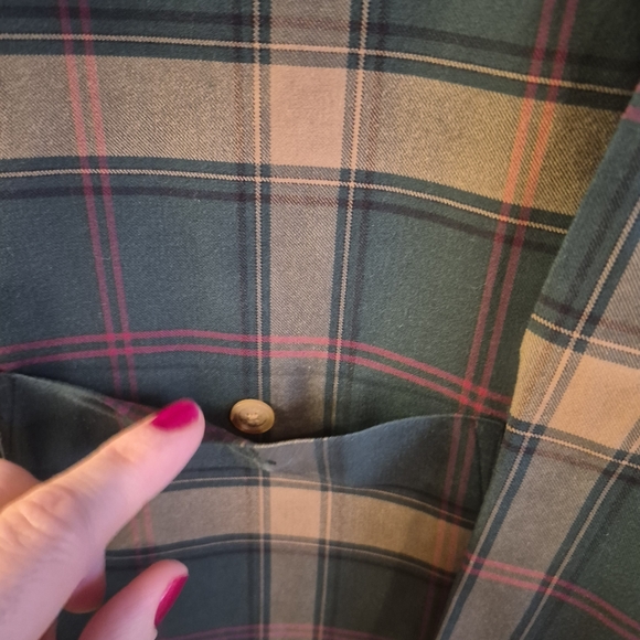 Chaps Green Plaid Men's Shirt - Picture 4 of 6